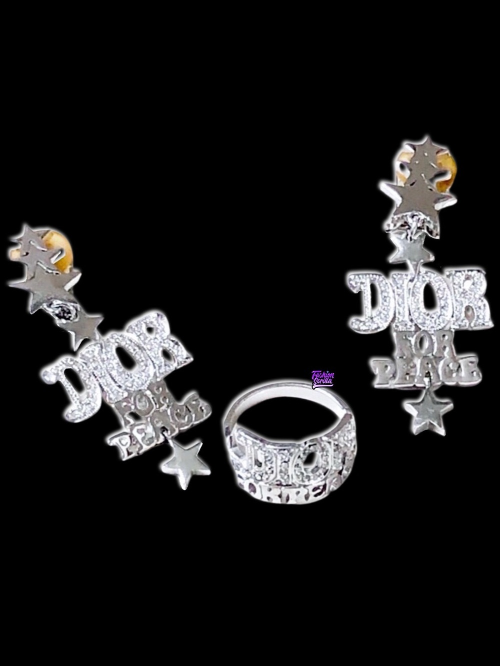 Dior By John Galliano Vintage Dior For Peace Y2K Diamanté Crystal Jewelry Set - Picture 17 of 17
